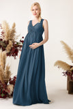 A-Line Sweep-Brush Train Chiffon Bridesmaid Dress