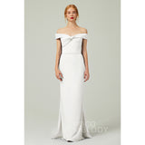 Sheath Floor Length Knitted Fabric Wedding Dress CB0352