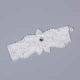 Bride rhinestone lace flower Garter