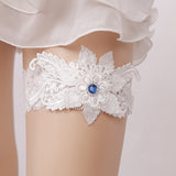 Bride rhinestone lace flower Garter