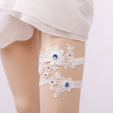 Rhinestone bridal lace garter