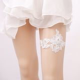 Wedding Garter rhinestone lace flowers