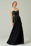 Sheath-Column Floor Length Chiffon Bridesmaid Dress