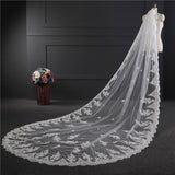 Long tail bridal lace veil