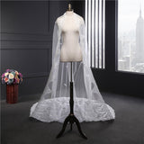 Long tail bridal lace veil