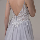 A-Line Court Train Lace Tulle Wedding Dress CW2807