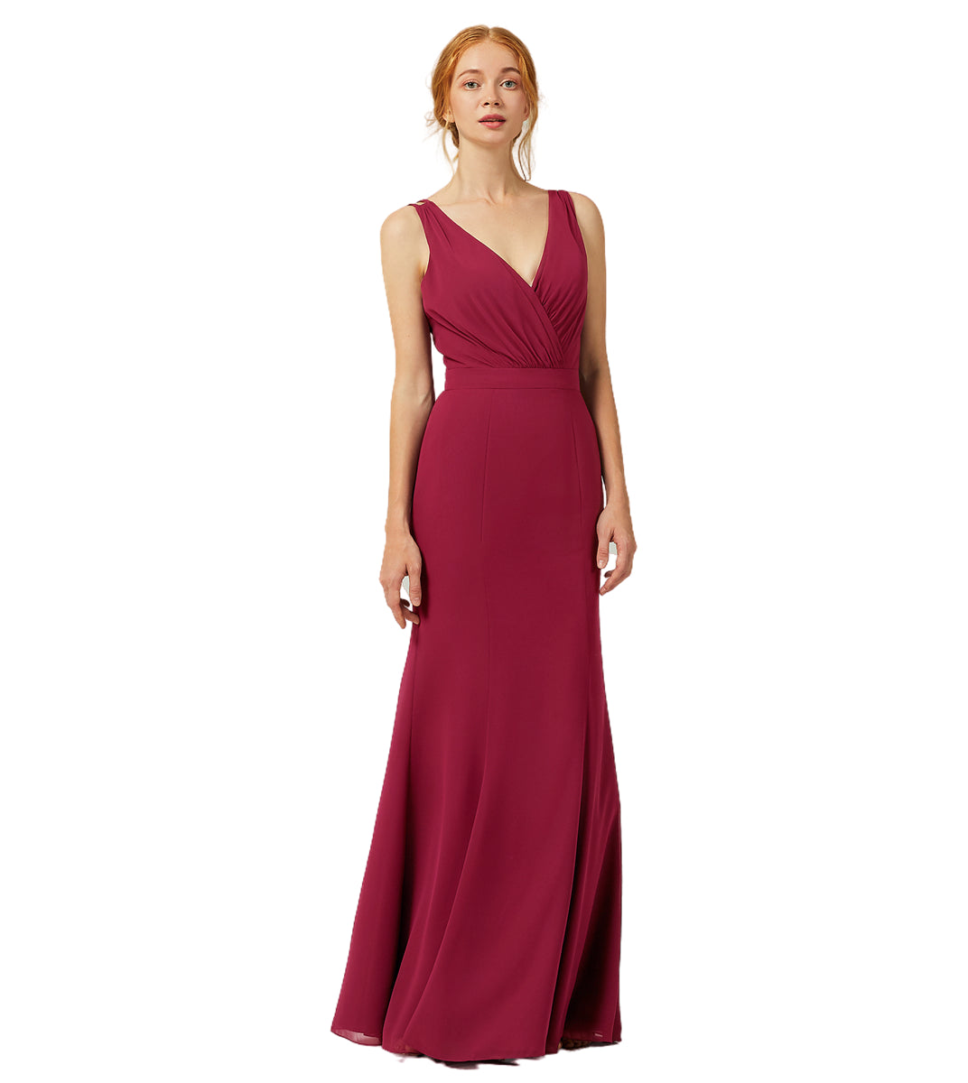Cocomelody Women Lovely Chiffon Sheath-Column Floor Length Regular and Plus Size Dress Night Out Bridesmaid Dress CB0291