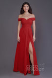 Sheath-Column Floor Length Chiffon Bridesmaid Dress