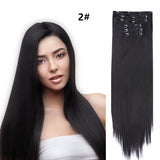 Straight hair wig Set hairpin hair extension (Set Of 7 Pcs)