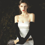 Bridal flannel black gloves