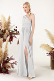 A-Line Floor Length Chiffon Bridesmaid Dress