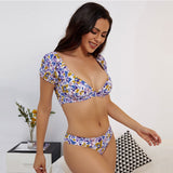 New split swimsuit printed bikini