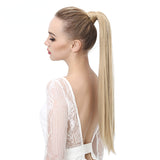 Women's wig long straight ponytail Velcro winding wig