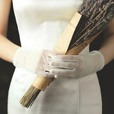 Bridal bow tulle gloves