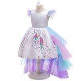 Girl Princess Skirt Unicorn Holiday Costume Mesh Detachable Cape Halloween Costume