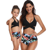 Parent-child swimsuit printed  flounced mother and daughter swimsuit for Mom and Me