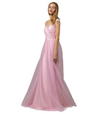 A-Line Floor Length Tulle Lace Evening Cocktail Party Dress Bridesmaid Dress