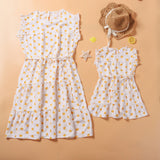Floral dress holiday casual parent-child dress