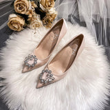 Pointed toe stiletto rhinestone Pearl bridal shoes