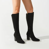 Women's thigh boot fashion sleeve chunky heel high heel boots