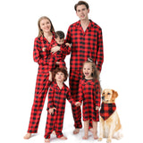 Family Matching plaid pajamas parent-child suit