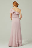 Sheath-Column Floor Length Chiffon Bridesmaid Dress