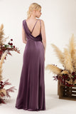 Sheath-Column Floor Length Velvet Bridesmaid Dress