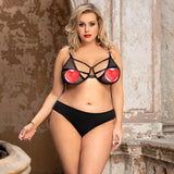 Women's large size sexy lingerie sexy mesh bra triangle underwear two-piece suit