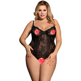 Plus size sexy lingerie steel ring lace see-through sexy Siamese underwear strap pajamas