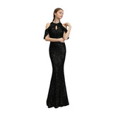 Women Luxurious Sequin Evening Gown  Prom Dress