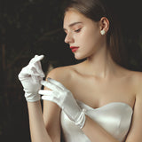 Bridal short pearl gloves