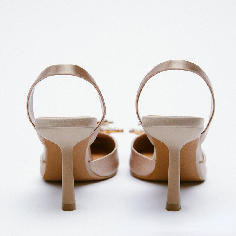 Stiletto heels shiny ornament rhinestone women's shoes