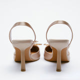 Stiletto heels shiny ornament rhinestone women's shoes