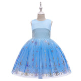 Children's Girls' Snow And Ice Strange Fate Sleeveless Sequin Fluffy Skirt Performance Dress