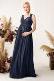 A-Line Sweep-Brush Train Chiffon Bridesmaid Dress