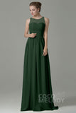 Sheath Floor Length Lace/Chiffon Bridesmaid Dress