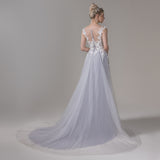 A-Line Court Train Lace Tulle Wedding Dress CW2811