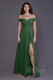 Sheath-Column Floor Length Chiffon Bridesmaid Dress