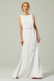 A-Line Floor Length Chiffon Bridesmaid Dress