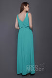 Sheath-Column Floor Length Chiffon Bridesmaid Dress