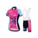 Short-sleeved cycling outfit Women's bib bicycle suit