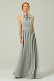 A-Line Floor Length Chiffon Bridesmaid Dress