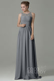 Sheath Floor Length Lace/Chiffon Bridesmaid Dress