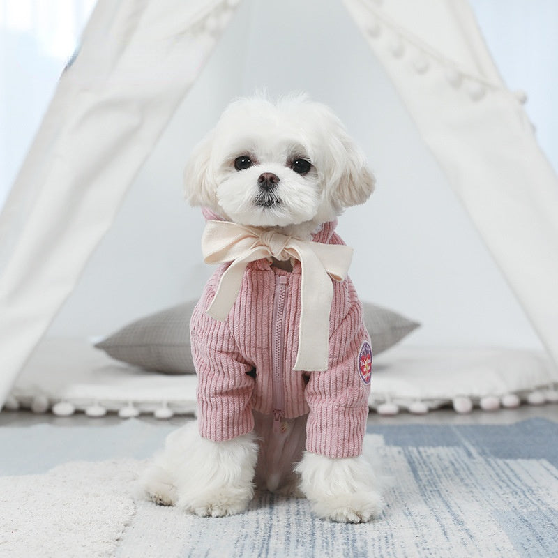 Dog clothing Autumn/winter corduroy clothing Coral heavy teddy pie pet clothing cat clothing