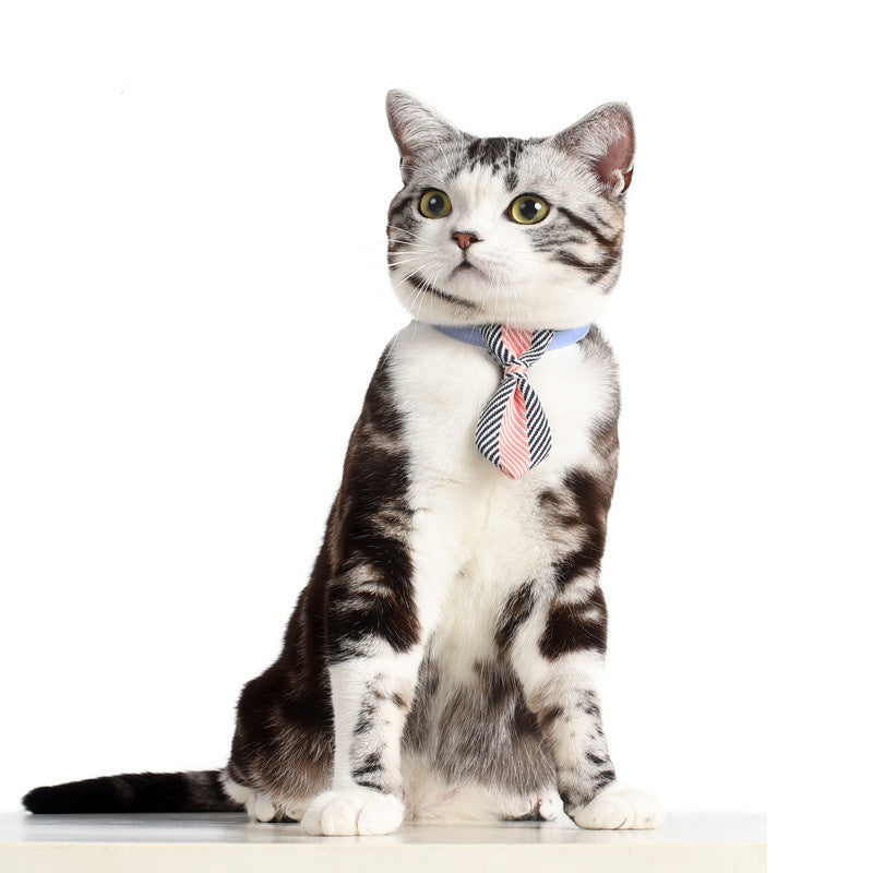 Dog and cat pet accessories British style striped dog tie multi-colour gentleman cat tie