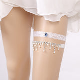 Handmade rhinestone lace bridal Garter