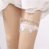 Handmade rhinestone lace bridal wedding garter