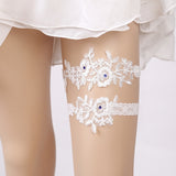 Handmade rhinestone lace bridal garter wedding accessories