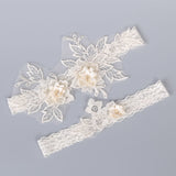 Lace three-dimensional flower bridal Garter