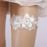 Bridal rhinestone lace garter